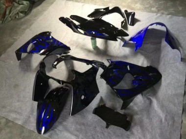 00-01 Noir Brillant Bleu Flamme Kawasaki ZX9R Carénage Moto