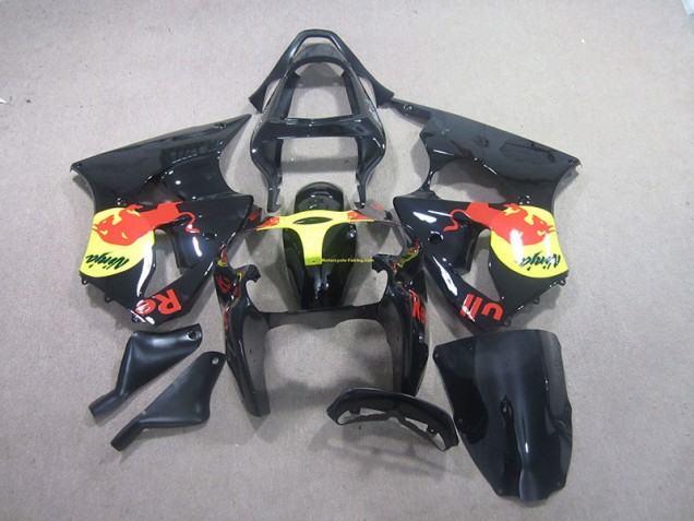 00-02 Noir Jaune Red Bull Ninja Kawasaki ZX6R Carénage Moto