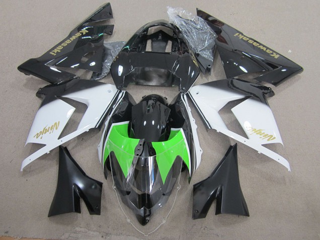 03-05 Noir Blanc Or Ninja Kawasaki ZX10R Carénage Moto