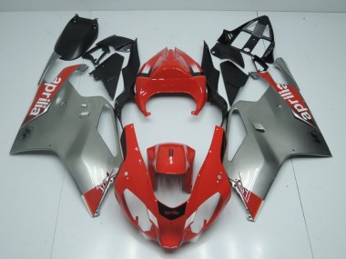 03-06 Argent et Rouge Aprilia RSV1000 Carénage Moto