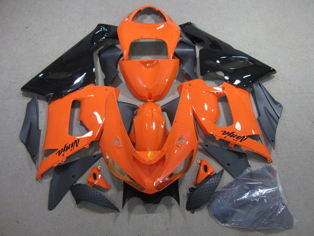 05-06 Orange Noir Ninja Kawasaki ZX6R Carénages Moto