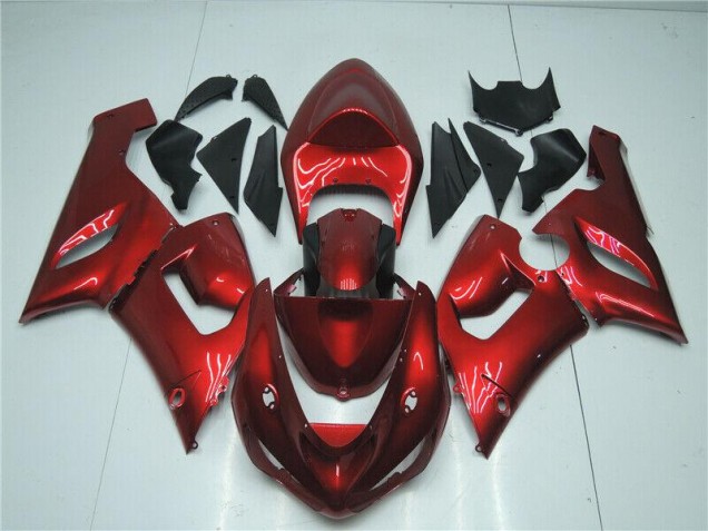 05-06 Rouge Bonbon Kawasaki ZX6R Carénage Moto