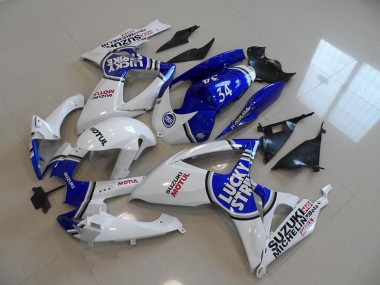 06-07 Bleu Blanc Lucky Strike Motul 34 Suzuki GSXR 750 Carénage Moto