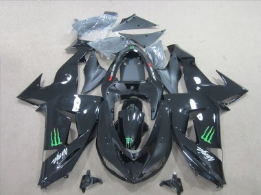 06-07 Noir Vert Monster Ninja Kawasaki ZX10R Carénage Moto