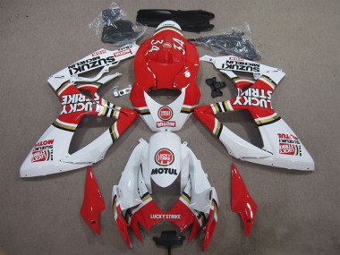 06-07 Rouge Blanc Lucky Strike Motul Suzuki GSXR 600 Carénage Moto