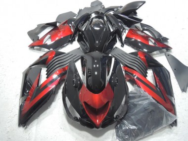 06-11 Noir Rouge Kawasaki ZX14R ZZR1400 Carénage Moto