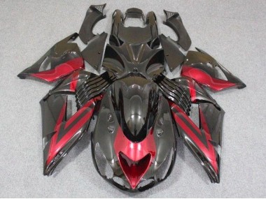 06-11 Noir Rouge Kawasaki ZX14R ZZR1400 Carénages Moto