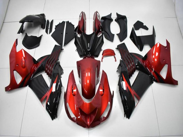 06-11 Rouge Noir Kawasaki ZX14R ZZR1400 Carénage Moto