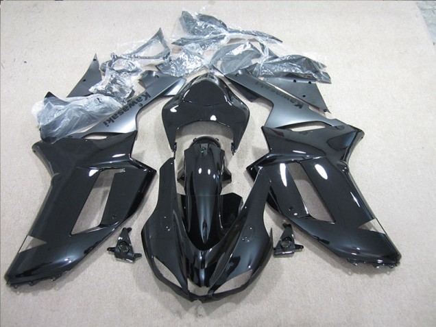 07-08 Noir Argent Kawasaki ZX6R Carénage Moto