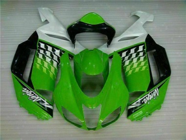 07-08 Vert Blanc Ninja Kawasaki ZX6R Carénage Moto