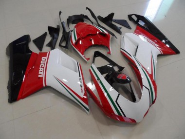 07-14 Rouge Blanc Ducati 848 1098 1198 Carénages Moto