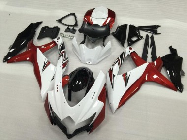 08-10 Blanc Rouge Noir Suzuki GSXR 600/750 Carénage Moto