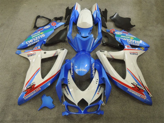 08-10 Bleu Blanc avec Décalque Suzuki GSXR 600 Carénage Moto