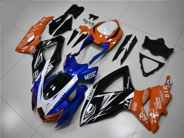 08-10 Bleu Orange Suzuki GSXR 600/750 Carénage Moto