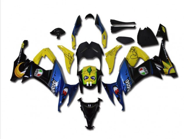 08-10 Bleu Requin Kawasaki ZX10R Carénage Moto