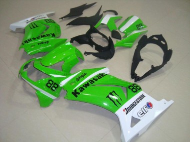 08-12 Vert et Blanc Kawasaki ZX250R Carénage Moto