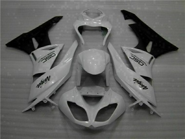 09-12 Blanc Noir Ninja Kawasaki ZX6R Carénage Moto