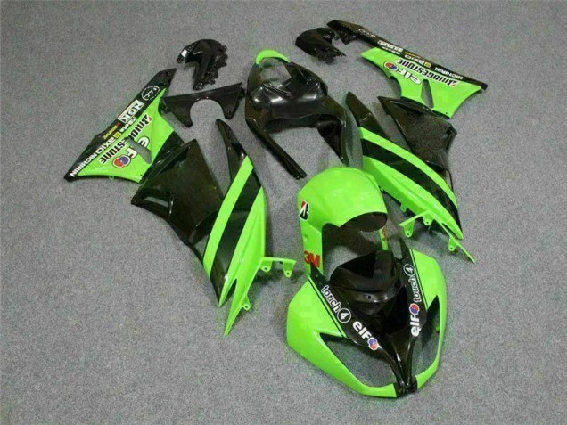 09-12 Noir Vert 3M Touch4 Kawasaki ZX6R Carénage Moto