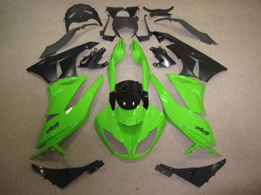 09-12 Noir Vert Kawasaki ZX6R Carénages Moto