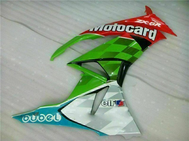 09-12 Rouge Vert Motocard Kawasaki ZX6R Carénage Moto