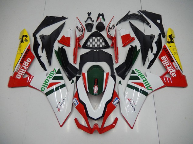 09-15 Blanc Rouge Alitalia Aprilia RSV4 Carénage Moto