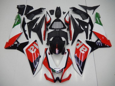 09-15 Noir Rouge Aprilia RSV4 Kit Carénages Motos Complet