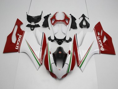 11-14 Blanc Rouge Ducati 1199 Carénages Moto