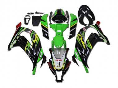 11-15 Vert Noir Kawasaki ZX10R Kit Carénages Motos Complet