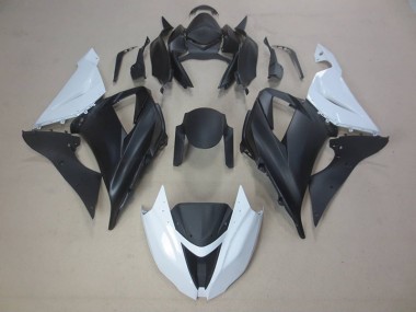 13-18 Noir Blanc Kawasaki ZX6R Carénages Moto