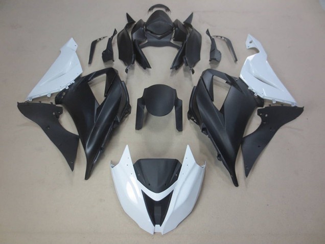 13-18 Noir Blanc Kawasaki ZX6R Carénages Moto