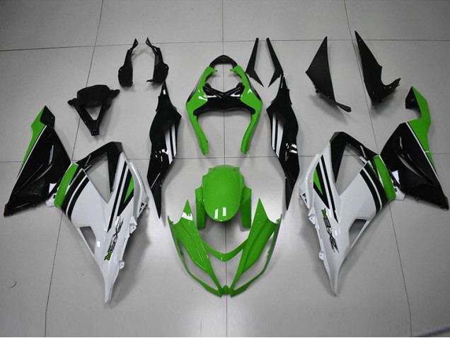 13-18 Noir Vert Blanc Kawasaki ZX6R Carénage Moto