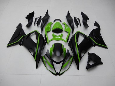 13-18 Noir Vert Kawasaki ZX6R Carénages Moto