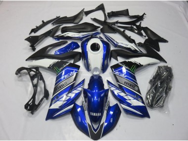 15-22 Monster Bleu Yamaha YZF R3 Carénage Moto